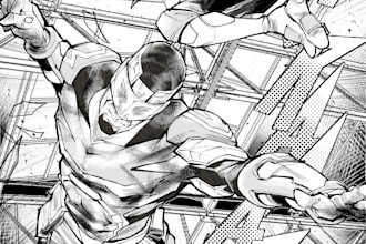 draw your sketch and ink comic book page from your script