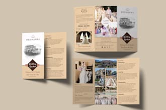 design trifold brochure for wedding business resturant
