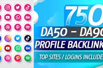 create 750 google index SEO social media profile backlinks