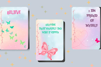 design affirmation and motivational cards for your business