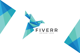 create a unique polygon origami bird logo for your brand