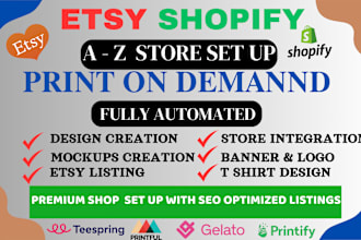 set up etsy print on demand drop shipping store  with gelato, etsy pod