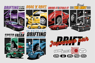 create custom automotive artwork and t shirt design