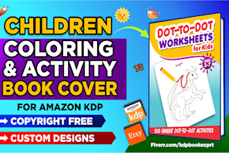 create amazon kdp book cover design, low content kids book cover