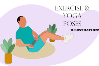 draw exercise and yoga poses illustrations