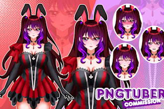 draw custom pngtuber avatar of your oc for twitch streams in anime vtuber style