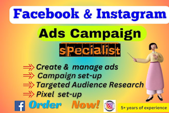 manage your facebook and instagram ads campaign specialist