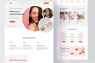 craft stunning spa and beauty website for hair makeup massage