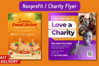design community, charity, fundraising flyer