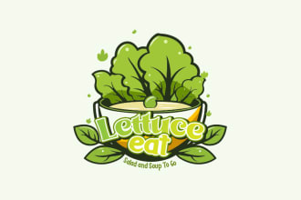 create a distinctive salad and soup logo design for your brand identity