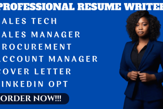 write tech sales resume, CV, IT resume, technical, cover letter and linkedin