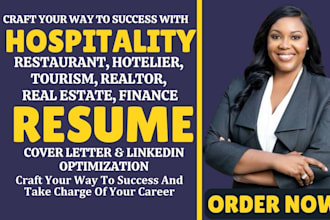 write resume for restaurant, hotelier, chef, tourism, hospitality, sales role