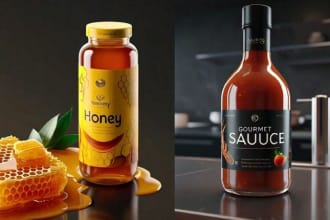 design jar labels, sea labels, spice, sauce bottle labels, or honey label design