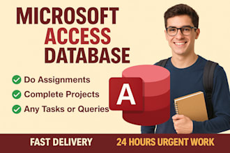do your microsoft access job, project, task and assignments