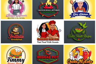 do amazing restaurant cooking chef or bbq logo design