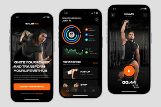 build fitness app workout app gym app health app mobile app for android and ios