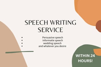 write you the perfect speech for any occasion
