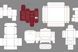 create and design accurate dieline custom template for packaging box cut lines