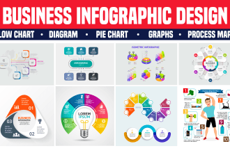 design professional business infographics, flowcharts, diagrams, and workflow