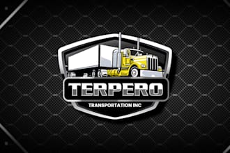 design logistics, transport, and trucking car logo