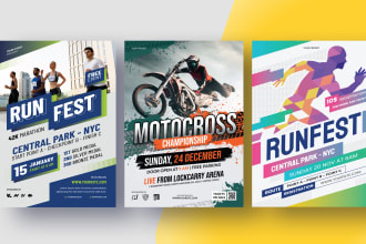 create custom sport flyer design for events and teams