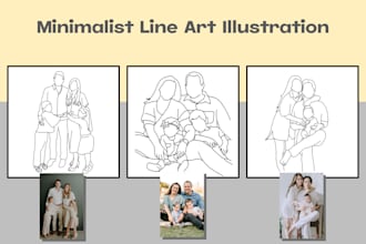 draw minimalist line art portrait illustration