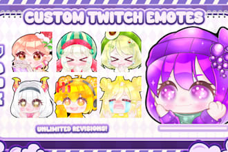 create chibi twitch emotes animated emotes vtuber emotes