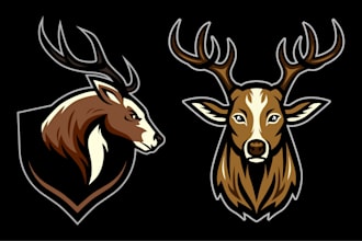create a unique vector logo and mascot illustration