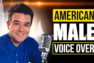 voice an english american male voice over, explainer, commercial, youtube