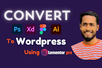 covert figma to wordpress, psd to wordpress using elementor