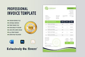 design professional invoice in 6 hours with ms word