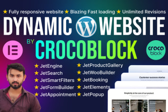 build dynamic wordpress website by crocoblock, jet engine and elementor