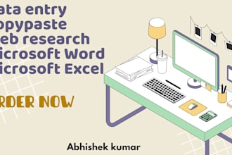 complete any type of data entry work, copy paste, web research