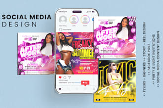 design event, party, dj, club and birthday party flyers