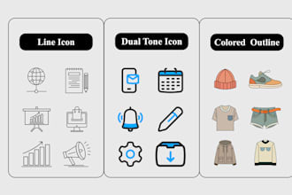 create custom icon design, website icon set and vector icons