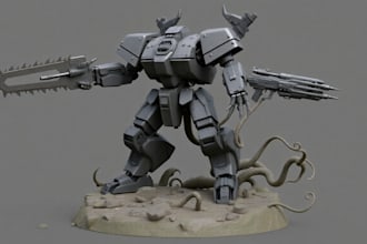 sculpt 3d miniature, war game, war hammer dnd, bjd tabletop game for 3d printing
