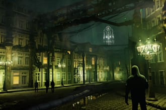 create a game environment concept art in blender