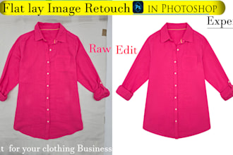 make flat lay clothing picture edit and retouch services provide in photoshop