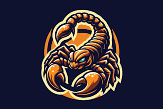 design awesome scorpion mascot logo for you within 1 day
