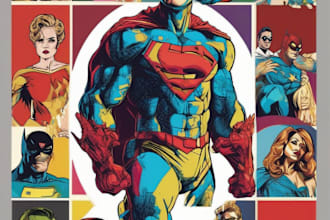 do a superhero pop art portraits
