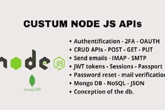 be your node js developer for backend and rest API development