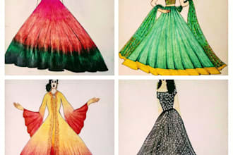 draw fashion illustration or hand sketch