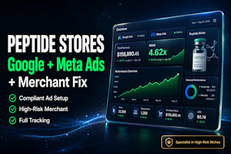 setup peptide merchant processor google ads and facebook meta ads