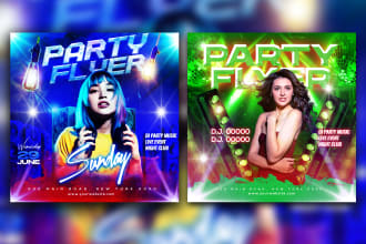 do nightclub flyer, concert, elegant party , or event flyer within 2 hours