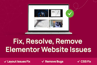 fix or resolve elementor website issues, remove bugs, layout fix
