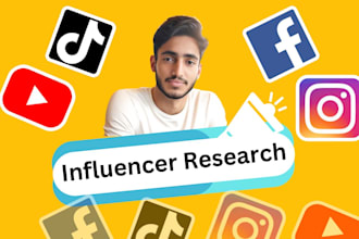 influencer research for instagram, tiktok, youtube, facebook