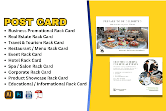design urgent rack card, door hanger, postcard