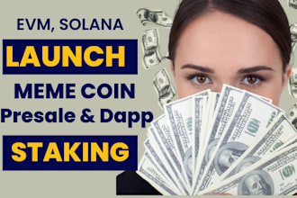 solana smart contract, presale website, dex, dapp, meme coin, bundle transaction