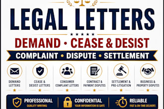 demand letters, cease and desist letters, and legal complaint consumer letters