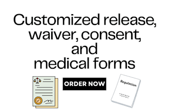 do release, liability waiver and consent forms and medical forms for business